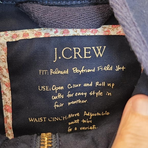 J. Crew Womens Navy Relaxed Boyfriend Field Jacket Sz XXS Pockets, Snaps - Picture 6 of 14